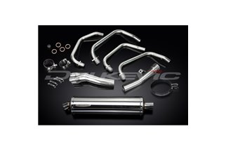 KAWASAKI ZR7S FULL EXHAUST SYSTEM 450MM STAINLESS OVAL BSAU SILENCER