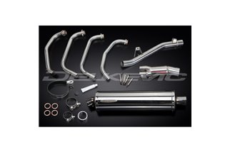 SUZUKI GSX750 98-02 SISTEMA DI SCARICO COMPLETO SILENZIATORE BSAU OVALE INOX DA 450 MM