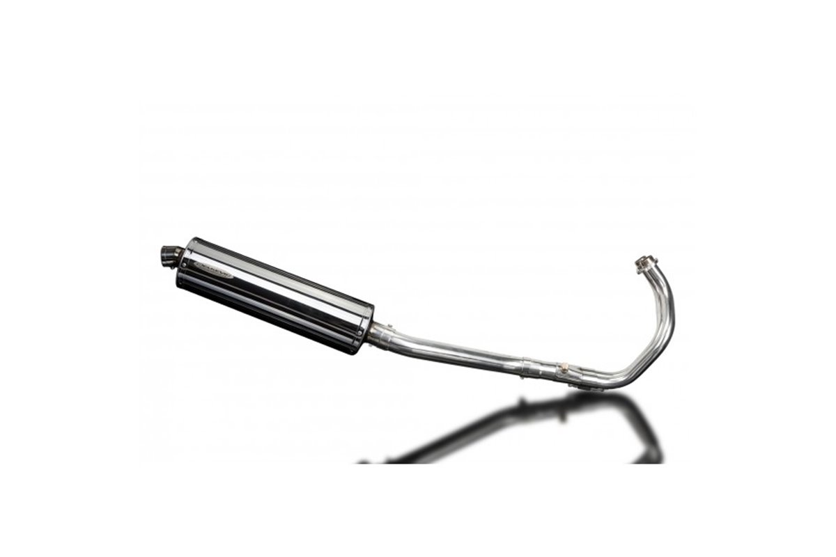 XSR700 2015-2021 / SILENZIATORE OVALE 450MM (18 POLLICI) SISTEMA COMPLETO 2-1 ACCIAIO INOX 304