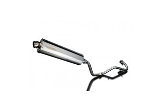 HONDA XR125L 2003-2010 FULL EXHAUST SYSTEM 450MM STAINLESS OVAL BSAU SILENCER