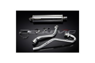 HONDA XR125L 2003-2010 FULL EXHAUST SYSTEM 450MM STAINLESS OVAL BSAU SILENCER