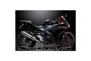 YZFR3 YZF-R3 2015-2024 / SILENZIATORE OVALE 450MM (18 POLLICI) SISTEMA COMPLETO 2-1 ACCIAIO INOX 304