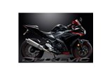 YZFR3 YZF-R3 2015-2024 / SILENZIATORE OVALE 450MM (18 POLLICI) SISTEMA COMPLETO 2-1 ACCIAIO INOX 304