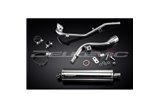 SUZUKI DR125SM 2009-14 FULL EXHAUST SYSTEM 450MM STAINLESS OVAL BSAU SILENCER