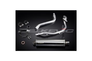 SUZUKI DR650SE 1996-2019 FULL EXHAUST SYSTEM 450MM STAINLESS OVAL BSAU SILENCER