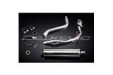 SUZUKI DR650SE 1996-2019 SISTEMA DI SCARICO COMPLETO SILENZIATORE BSAU OVALE INOX DA 450 MM