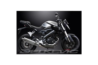 YAMAHA MT125 2014-2019 SISTEMA DI SCARICO COMPLETO SILENZIATORE BSAU OVALE INOX DA 450 MM