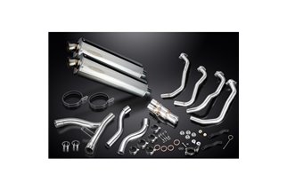 KAWASAKI Z1000SX Z1000 2010 SISTEMA DI SCARICO COMPLETO 450MM SILENZIATORE OVALE INOX