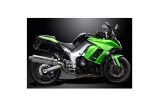 KAWASAKI Z1000SX Z1000 2010 SISTEMA DI SCARICO COMPLETO 450MM SILENZIATORE OVALE INOX