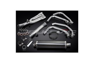 HONDA CBR600F 91-98 SISTEMA DI SCARICO COMPLETO 4-1 SILENZIATORE BSAU OVALE IN CARBONIO DA 450 MM