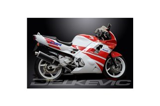 HONDA CBR600F 91-98 SISTEMA DI SCARICO COMPLETO 4-1 SILENZIATORE BSAU OVALE IN CARBONIO DA 450 MM