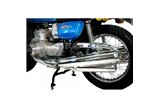 SUZUKI GT750 M/A/B 75-77 KETTLE SISTEMA DI SCARICO COMPLETO CROMATO OEM REPLICA