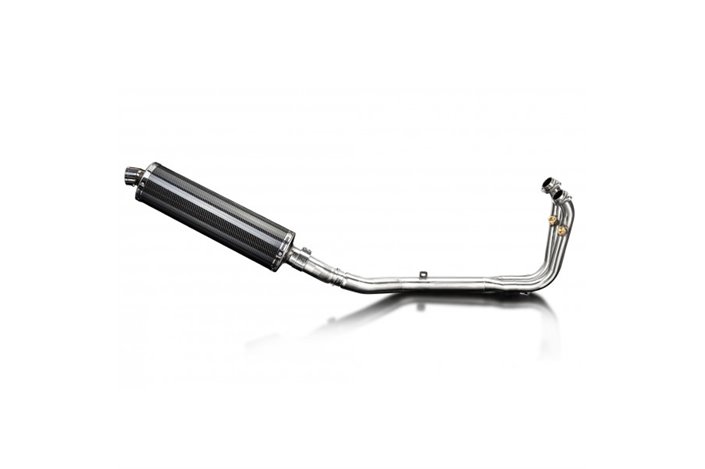 CFMOTO 450SS 2023-2025 / OVAL 450MM (18 INCH) CARBON FIBRE SILENCER 2 INTO 1 COMPLETE SYSTEM