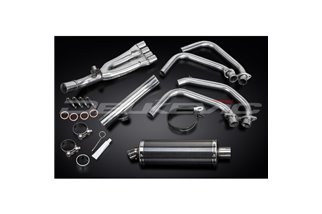 HONDA CBR600F 91-98 SISTEMA DI SCARICO COMPLETO 4-1 SILENZIATORE BSAU OVALE IN CARBONIO DA 350 MM