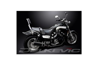 SISTEMA DI SCARICO COMPLETO YAMAHA V-MAX VMX1200 SILENZIATORI BSAU OVALI IN CARBONIO DA 350 MM