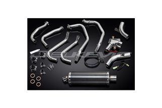 HONDA VFR800FI 98-01 SISTEMA DI SCARICO COMPLETO SILENZIATORE BSAU OVALE IN CARBONIO DA 350 MM