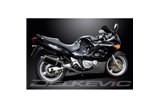 SUZUKI GSX600F 97-06 SISTEMA DI SCARICO COMPLETO 4-1 SILENZIATORE BSAU OVALE IN CARBONIO DA 350 MM