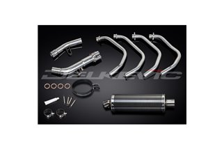 SUZUKI GSF650 BANDIT 07-14 SISTEMA DI SCARICO COMPLETO 350MM CARBONIO OVALE BSAU SILENZIATORE