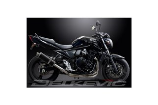 SUZUKI GSF650 BANDIT 07-14 SISTEMA DI SCARICO COMPLETO 350MM CARBONIO OVALE BSAU SILENZIATORE