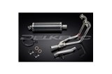 SUZUKI GS500 E/F 1989-2009 SISTEMA DI SCARICO COMPLETO 2-1 SILENZIATORE OVALE IN CARBONIO DA 350 MM