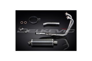 HONDA CBF500-A-ABS 2004-08 SISTEMA DI SCARICO COMPLETO SILENZIATORE OVALE IN CARBONIO DA 350 MM