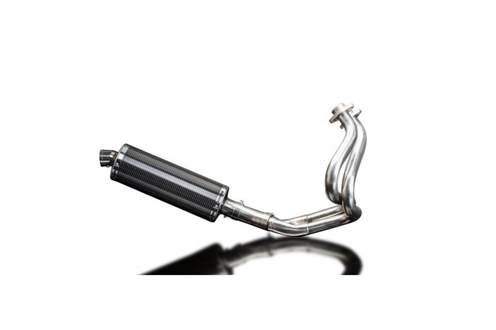 KAWASAKI ER6N ER6F 2012-16 FULL EXHAUST SYSTEM 350MM OVAL CARBON BSAU SILENCER