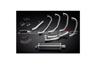 SISTEMA DI SCARICO COMPLETO HONDA CBR600F 1987-1990 SILENZIATORE OVALE IN CARBONIO DA 350 MM