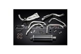 HONDA CB600F HORNET 1998-02 SISTEMA DI SCARICO COMPLETO SILENZIATORE OVALE IN CARBONIO DA 350 MM