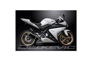 YAMAHA YZF-R125 2008-2013 SISTEMA DI SCARICO COMPLETO SILENZIATORE OVALE IN CARBONIO DA 350 MM