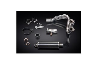 KAWASAKI ER6N ER6F 2006-11 SISTEMA DI SCARICO COMPLETO SILENZIATORE OVALE IN CARBONIO DA 350 MM