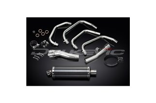 SISTEMA DI SCARICO COMPLETO KAWASAKI ZR7S SILENZIATORE BSAU OVALE IN CARBONIO DA 350 MM