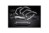 SISTEMA DI SCARICO COMPLETO KAWASAKI ZR7S SILENZIATORE BSAU OVALE IN CARBONIO DA 350 MM