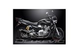 XJR1300 2004-2006 / OVAL 350MM (14 INCH) CARBON FIBRE SILENCER 4-2 COMPLETE SYSTEM