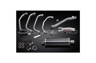 SUZUKI GSX750 98-02 SISTEMA DI SCARICO COMPLETO 350MM CARBONIO OVALE BSAU SILENZIATORE