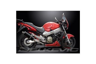 HONDA CB1100SF X11 1999-02 SCARICO COMPLETO 4-1 SILENZIATORE BSAU OVALE IN CARBONIO DA 350 MM