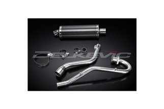 HONDA XR125L 2003-2010 SISTEMA DI SCARICO COMPLETO 350MM CARBONIO OVALE BSAU SILENZIATORE