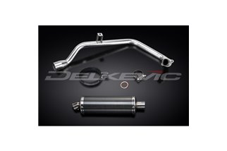 SISTEMA DI SCARICO COMPLETO HONDA CB125F 2015-2018 SILENZIATORE BSAU OVALE IN CARBONIO DA 350 MM