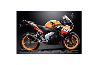 HONDA CBR125R 2011-2018 SISTEMA DI SCARICO COMPLETO 350MM CARBONIO OVALE BSAU SILENZIATORE