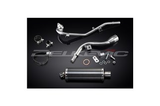 SUZUKI DR125SM 2009-14 SISTEMA DI SCARICO COMPLETO 350MM CARBONIO OVALE BSAU SILENZIATORE