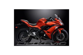 KAWASAKI NINJA 650 2017-21 SISTEMA DI SCARICO COMPLETO SILENZIATORE OVALE IN CARBONIO DA 350 MM