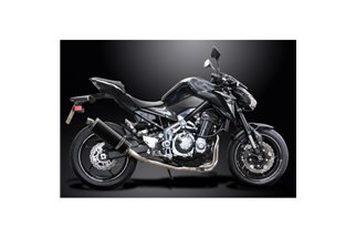 KAWASAKI Z900 17-19 SISTEMA DI SCARICO COMPLETO 350MM CARBONIO OVALE BSAU SILENZIATORE