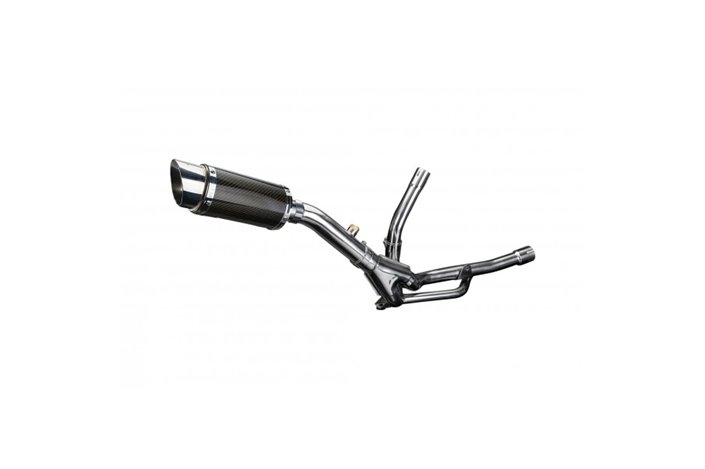 SUZUKI DL650 V-STROM 2004-2011 200MM ROUND CARBON SILENCER EXHAUST KIT