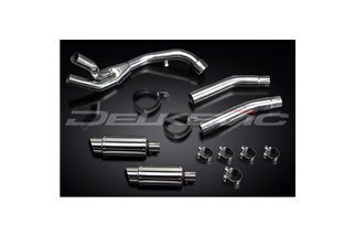 YAMAHA YZF-R1 4C8 2007-08 DECAT 200MM ROUND STAINLESS SILENCER EXHAUST KIT