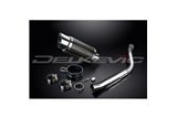 KIT SCARICO SILENZIATORE TONDO IN CARBONIO HONDA CB600F HORNET 03-06 HI LEV 200MM