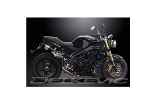 TRIUMPH SPEED TRIPLE 1050 05-10 KIT SCARICO SILENZIATORE TONDO IN CARBONIO DA 200 MM