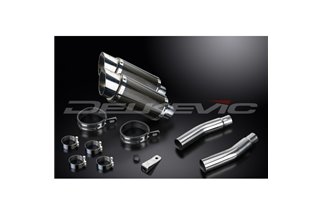 HONDA CB500T 1975-1976 200MM ROUND CARBON SILENCER EXHAUST KIT