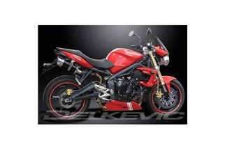 TRIUMPH STREET TRIPLE 675 07-12 KIT SCARICO SILENZIATORE TONDO IN CARBONIO DA 200 MM