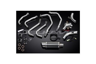 SISTEMA DI SCARICO COMPLETO HONDA VFR800FI 98-01 SILENZIATORE TONDO IN CARBONIO DA 200 MM