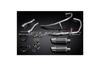 SISTEMA DI SCARICO COMPLETO 2-2 KAWASAKI GPZ500S SILENZIATORI TONDO IN CARBONIO DA 200 MM