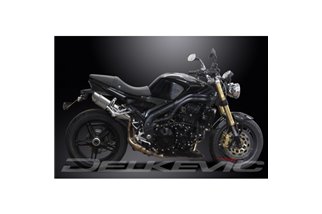 TRIUMPH SPEED TRIPLE 1050 05-10 KIT SCARICO SILENZIATORE TONDO IN ACCIAIO INOX 200MM